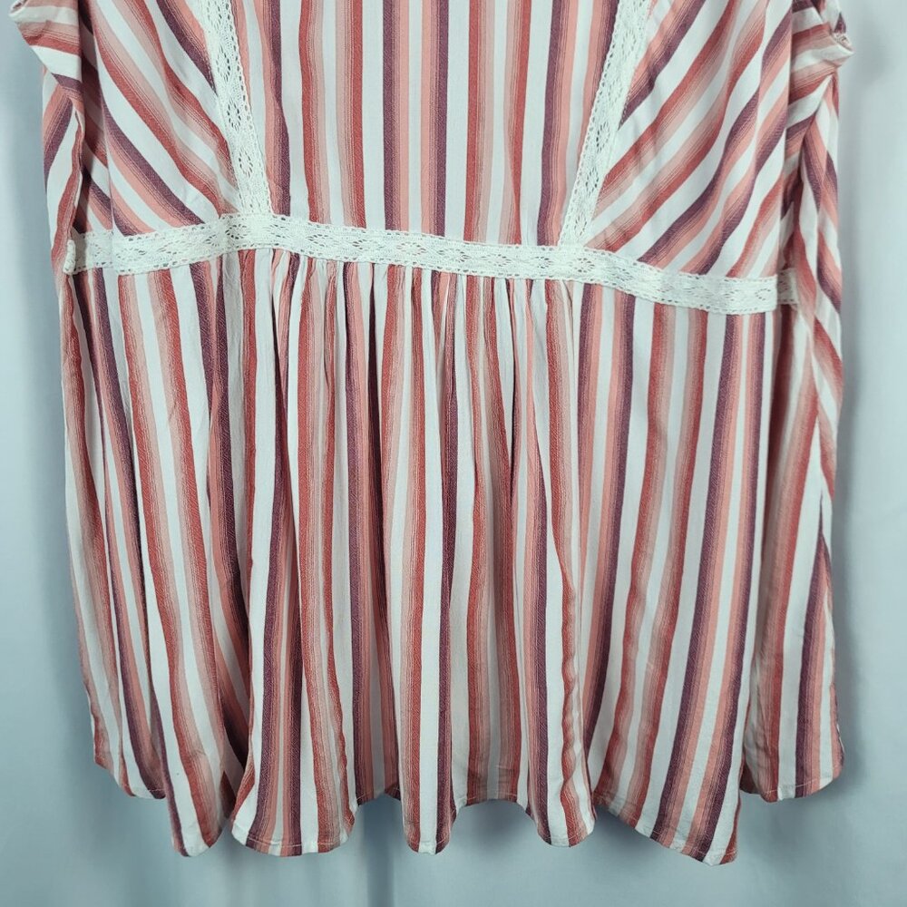 Lane Bryant Sleeveless Blouse Women's Size 20 Pink Ivory Stripe NEW - Picture 10 of 16